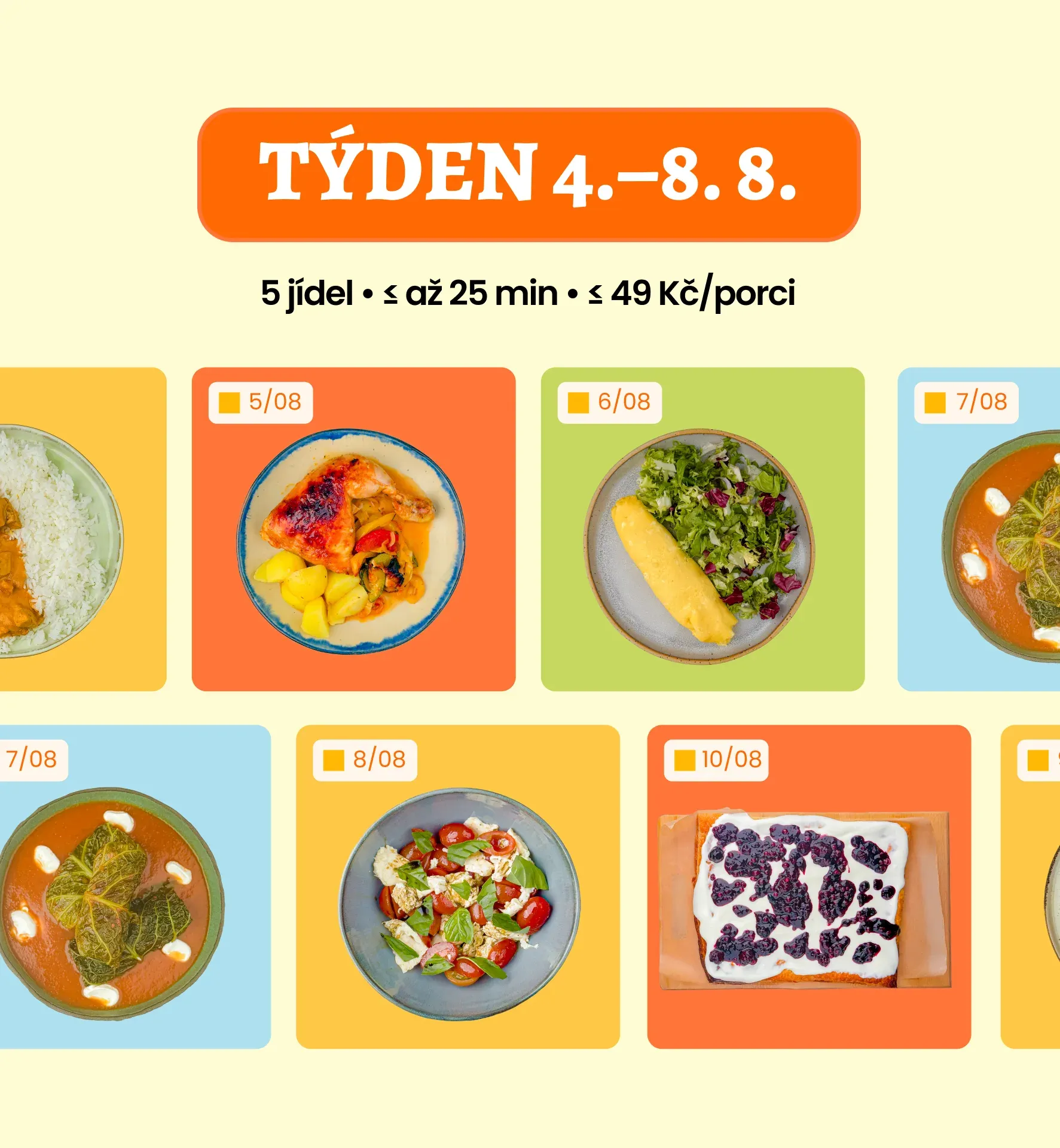 Týdenní menu v aplikaci Guláš