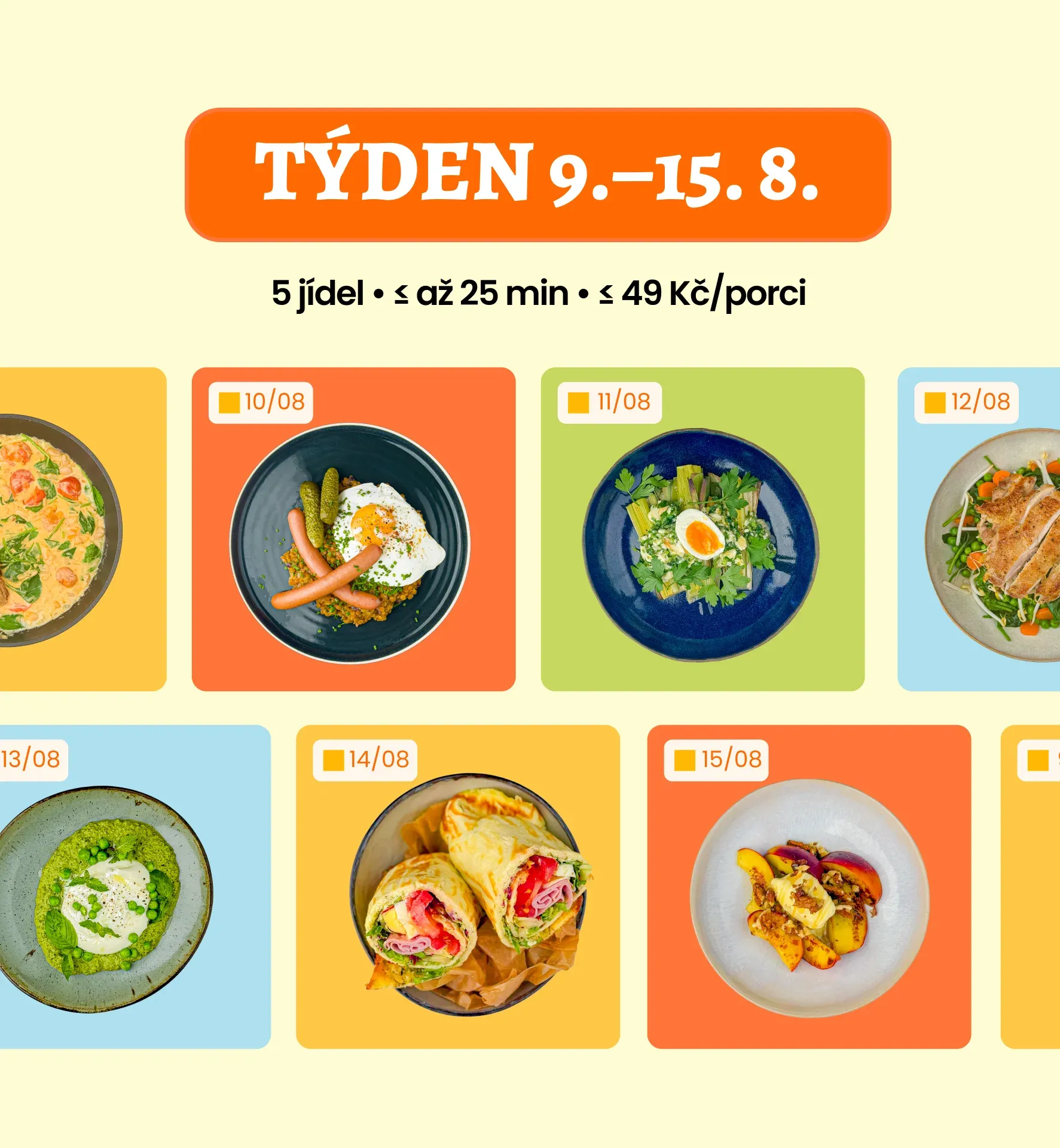 Týdenní menu v aplikaci Guláš