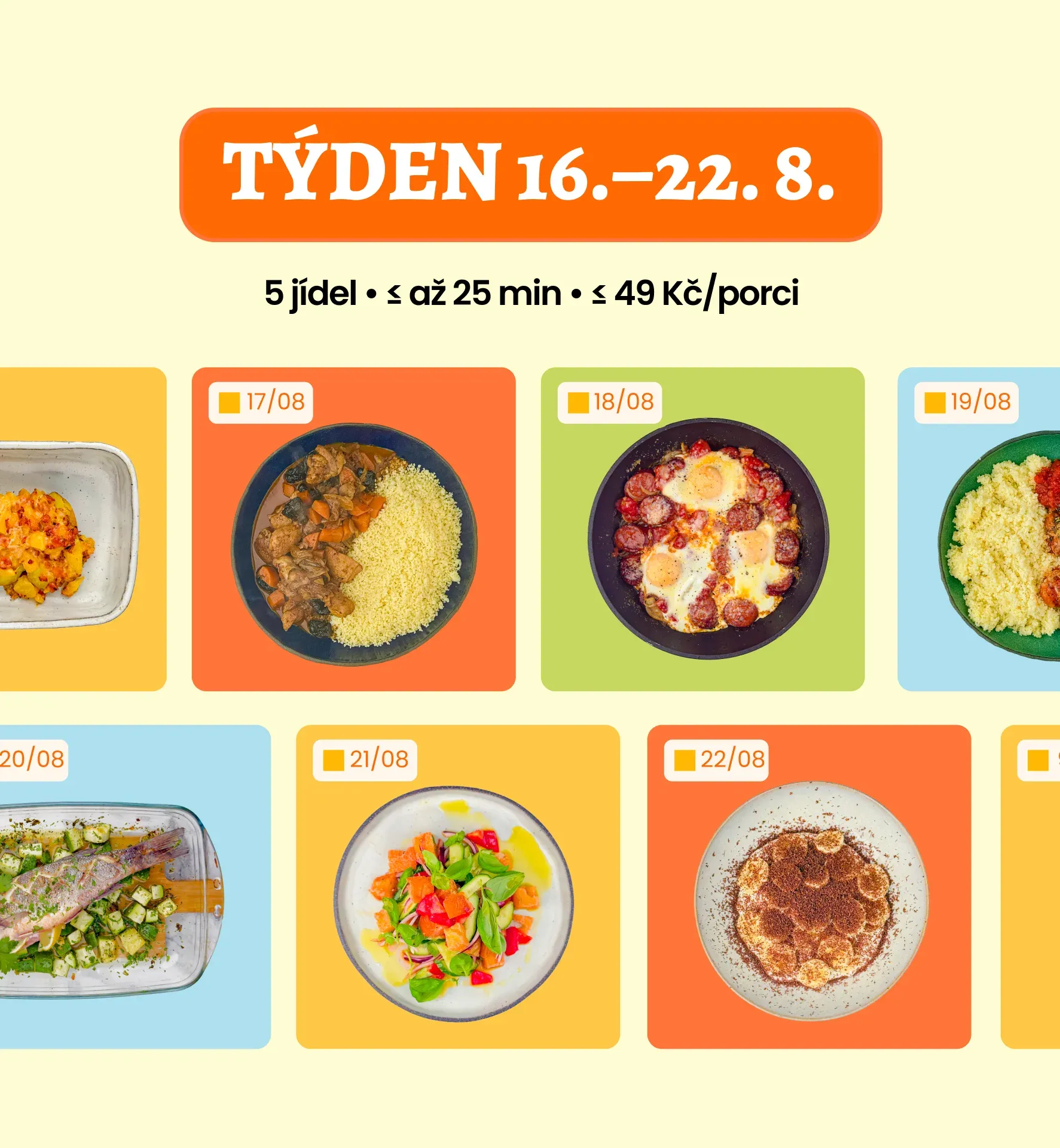 Týdenní menu v aplikaci Guláš