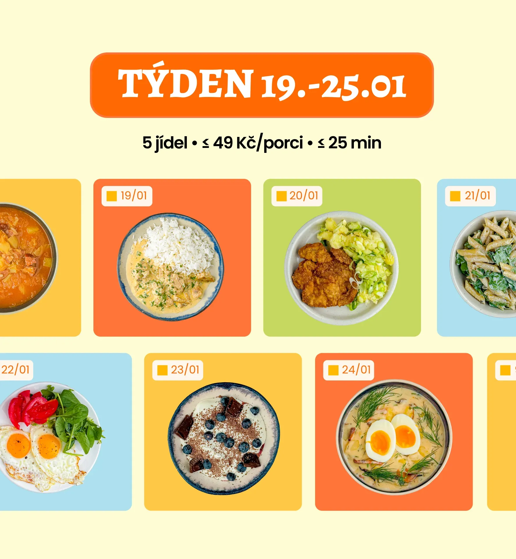 Týdenní menu v aplikaci Guláš