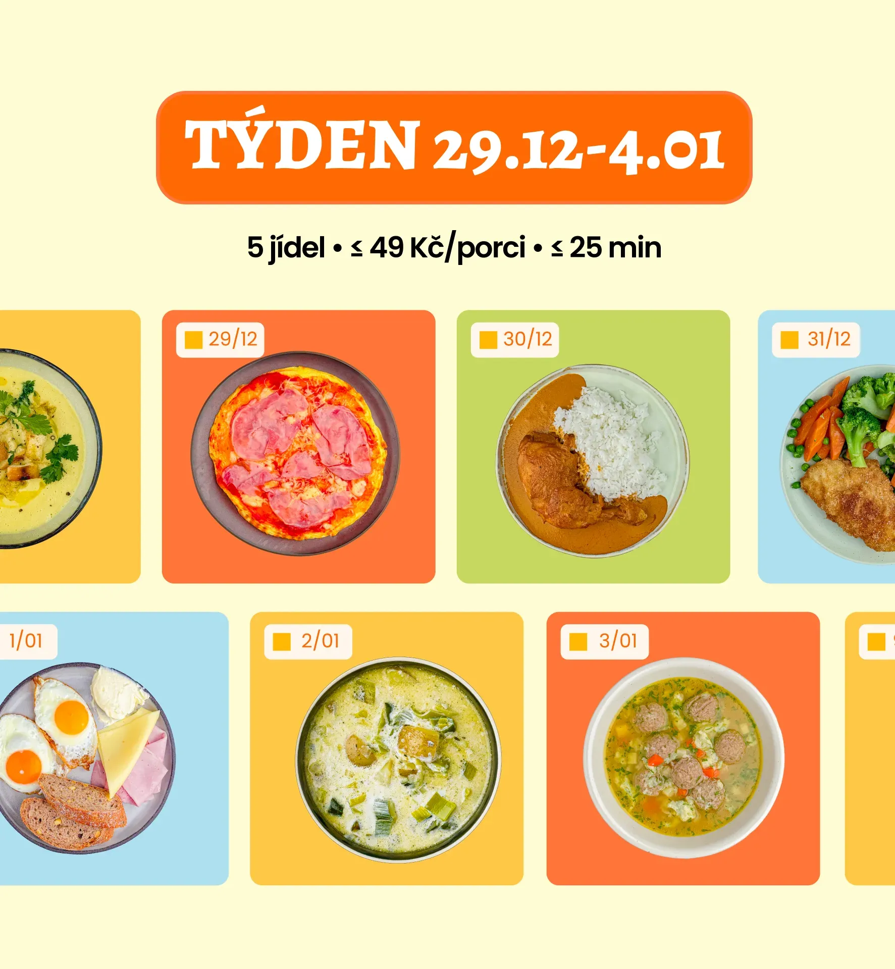 Týdenní menu v aplikaci Guláš
