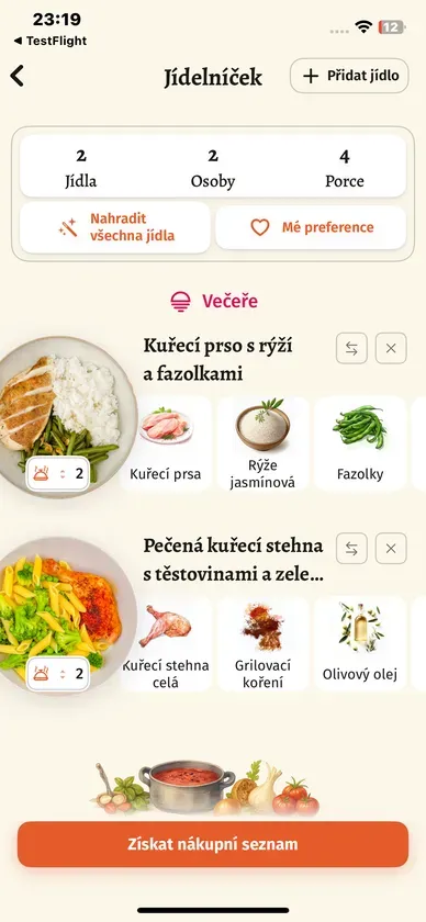 Aplikace Guláš – personalizovaný jídelníček s kartami receptů